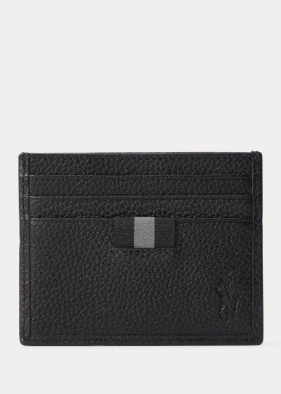 Porta Tarjetas Polo Ralph Lauren Hombre Negros - Pebbled Leather - CTYAW4810